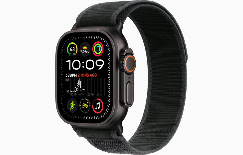 Apple Watch Ultra 2 | GPS | Cellular | 49 mm | Caixa de titânio preta | Pulseira Trail Loop preta S |  M