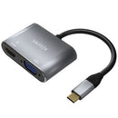 Conversor Aisens A109-0627 | HDMI Fêmea - VGA Fêmea - USB Tipo C Macho | 15 cm | Cinza