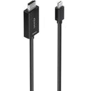 Cabo conversor Aisens A125-0887 Mini DisplayPort macho para HDMI 4K macho, 1,5 m, preto