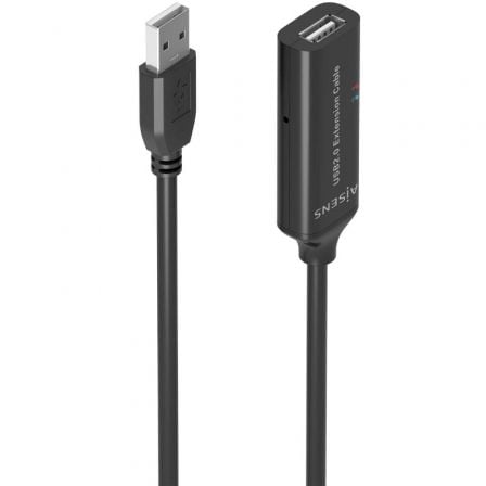 Cabo de extensão USB 2.0 Aisens A101-0916 | USB macho - USB fêmea | 15m | Preto