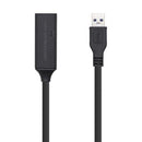 Cabo de extensão USB 3.0 com amplificador Aisens A105-0408 | USB macho - USB fêmea | Até 9 W | 625 Mbps | 10 m | Preto
