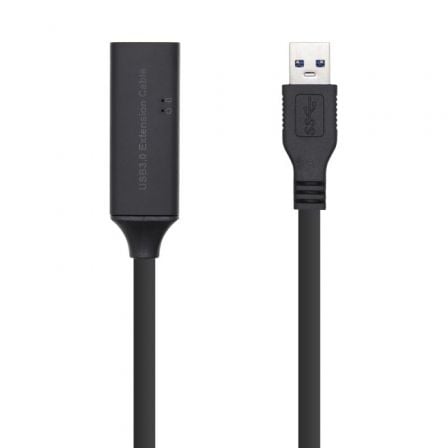 Cabo de extensão USB 3.0 com amplificador Aisens A105-0408 | USB macho - USB fêmea | Até 9 W | 625 Mbps | 10 m | Preto