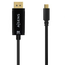 Cabo Conversor Aisens A109-0689 | USB Tipo C Macho - DisplayPort Macho | Até 27 W | 1250 Mbps | 1,8 m | Preto