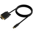 Cabo Conversor Aisens A109-0693 | USB Tipo C Macho - VGA Macho | Até 27 W | 1250 Mbps | 1,8 m | Preto