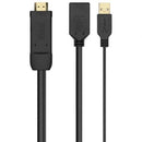Cabo Conversor Aisens A122-0642 4K | HDMI Macho - DisplayPort Fêmea - USB Macho | Até 10 W | 2250 Mbps | 10 cm + 10 cm | Preto