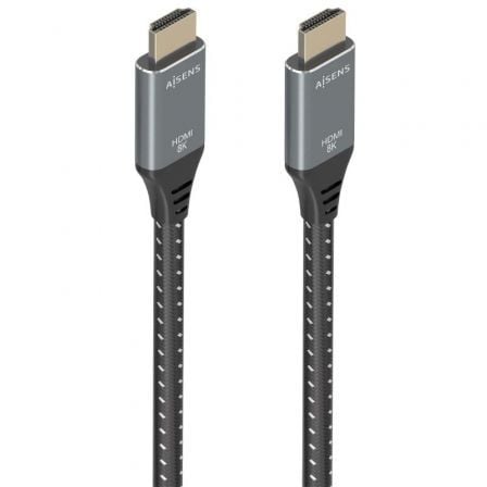 Cabo HDMI 2.1 8K Aisens A150-0876 | HDMI Macho - HDMI Macho | 5m | Cinza e Preto