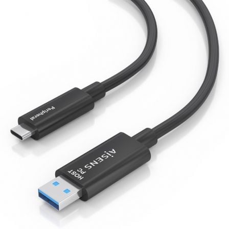 Cabo USB 3.2 Tipo C AOC Aisens A157-0925 | USB Tipo C Macho - USB Macho | 10 Gbps | 15 m | Preto