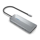 Docking USB Tipo C Aisens ASUC-12P005-GR | 2xHDMI | 3xUSB | 2xUSB Tipo C | 1xRJ45 | 1xÁudio | 1xLeitor de Cartão | 1xJack | 1xUSB Tipo C PD | Cinza