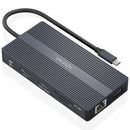 Docking USB Tipo C Aisens ASUC-12P017-GR | 2xHDMI | 4xUSB | 1xUSB Tipo C | 1xRJ45 | 1xDisplayPort | 1xLeitor de Cartão | 1xUSB Tipo C PD | Cinza