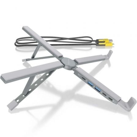 Suporte - Docking USB Tipo C Aisens ASUC-4P021-GR | 2xUSB | 1xUSB Tipo C | 1xUSB Tipo C PD | Cinza