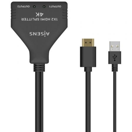 Cabo Duplicador HDMI Aisens A123-0654 4K | 2x HDMI Fêmea - HDMI Macho - USB Macho | 30 cm | Preto