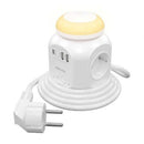 Aisens ASPS-2A1CLPQ02-W com interruptor e luz noturna | 4 tomadas | 1 USB tipo C PD | 2 USB | Cabo de 1,8 m | Branco