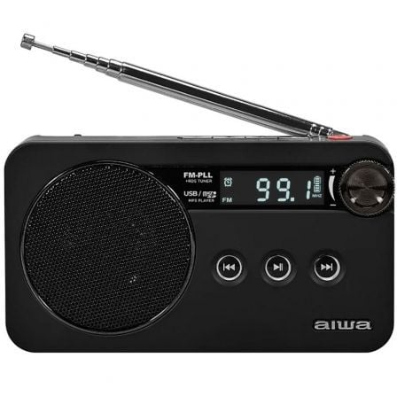 Rádio portátil Aiwa RS-77PLLBK  | com bateria  | preto