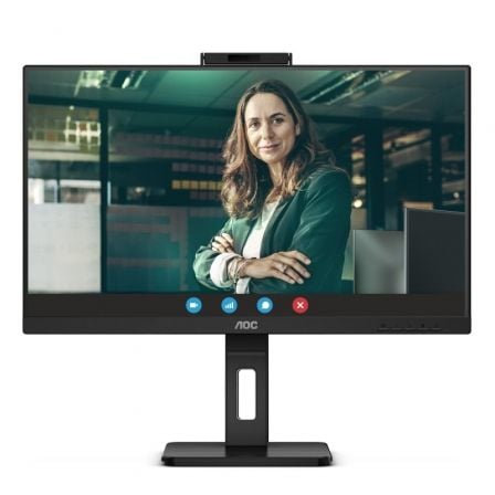 AOC 24P3QW de 23,8" | Full HD | Webcam | Multimídia | Altura ajustável | Preto