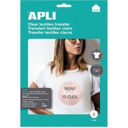 Papel de transferência para camisetas Apli 4128 | DIN A4 | 10 folhas