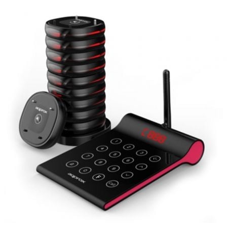 Kit de chamada do cliente Approx appCUSTOMERCALLERKIT | Inclui transmissor  | 10 discos  | Base de carregamento