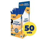Caixa de canetas Bic Cristal Original com tinta a óleo 8373609 | 50 unidades | Azul