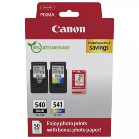 Canon PG-540 + Pack múltiplo CL-541  | Preto  | Tricolor + Papel fotográfico