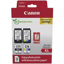 Canon PG-575XL + CL576XL multipack de alta capacidade   |  preto   |  tricolor + papel fotográfico