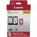 Canon PG-575 + CL-576 Multipack  | Preto  | Tricolor + Papel fotográfico
