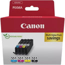Canon CLI-551 Multipack | Ciano | Magenta | Amarelo | Preto