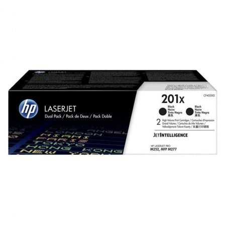 toner original HP nº 201X XL de alta capacidade, Pack múltiplo   |  2x preto