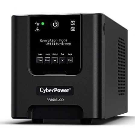 UPS interativo de linha Cyberpower PR750ELCD | 750 VA-675 W | 6 saídas | Formato de torre