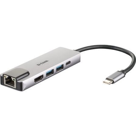 Docking USB Tipo C D-Link DUB-M520 | 2xUSB | 1xUSB Tipo C | 1xHDMI | 1xRJ45 | 1xThunderbolt | Cinza