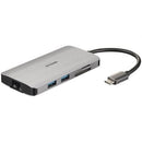 Docking USB Tipo-C D-Link DUB-M810 | 3xUSB | 1xUSB Tipo-C | 1xThunderbolt | 1xHDMI | 1xRJ45 | 1xLeitor de cartão | Cinza