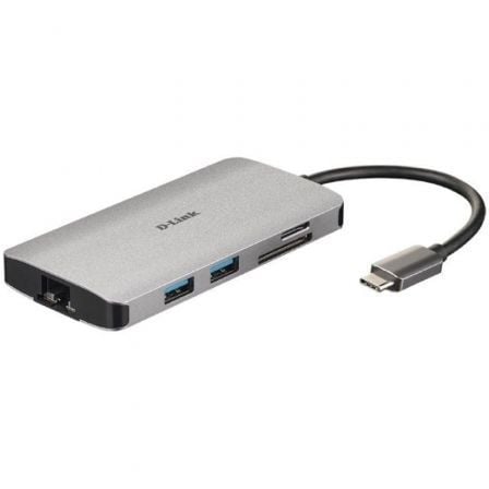 Docking USB Tipo-C D-Link DUB-M810 | 3xUSB | 1xUSB Tipo-C | 1xThunderbolt | 1xHDMI | 1xRJ45 | 1xLeitor de cartão | Cinza