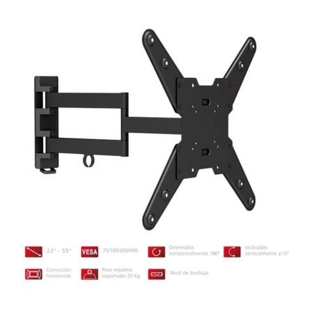 Suporte de parede ajustável   |  inclinável Fonestar STV-683N para TVs de 23 a 55''   |  até 35 kg