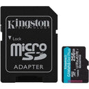 Kingston CANVAS Go! Plus microSD XC de 256 GB com adaptador  |   Classe 10  |   200 MB
