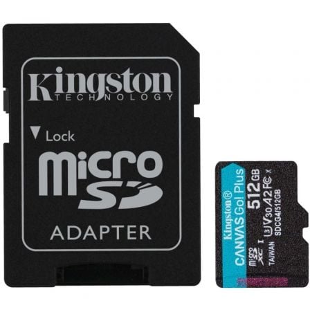 Kingston CANVAS Go! Plus microSD XC de 512 GB com adaptador | Classe 10 | 200 MB | 512 GB