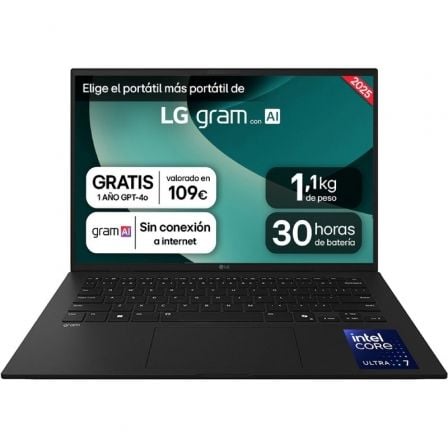 LG Gram 14ZD90T-G.AX78B Intel Core Ultra 7-255H |  16GB |  1TB SSD |  14' |  Sem Sistema Operacional