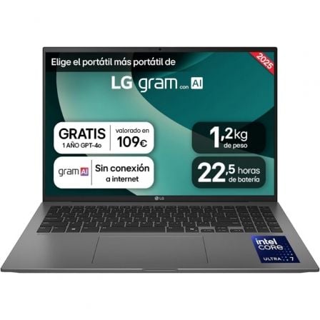 LG Gram 16ZD90T-G.AX78B | Intel Core Ultra 7-255H | 16GB | 1TB SSD | 16' | Sem Sistema Operacional