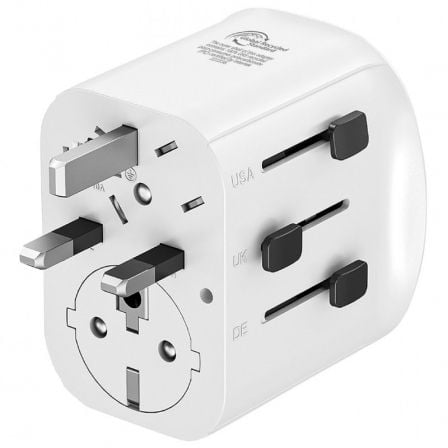 Carregador de parede universal Muvit For Change MCADP0006 | Tomada de energia universal | 1xUSB Tipo C | 2xUSB | 15 W