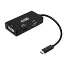 Nanocable 10.16.4301-BK | USB Tipo C Macho - VGA Fêmea | DVI Fêmea | HDMI Fêmea | 10 cm | Preto