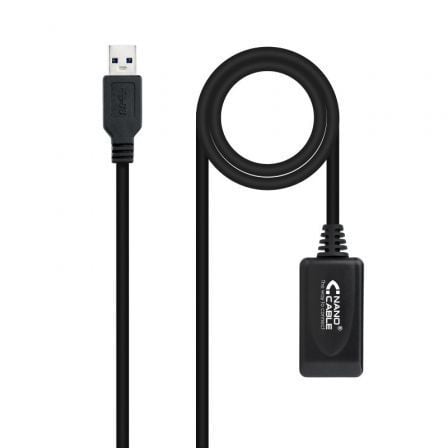 Cabo de extensão USB 3.0 com amplificador Nanocable 10.01.0311 | USB macho - USB fêmea | 5m | preto