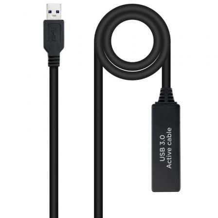 Cabo de extensão USB 3.0 Nanocable 10.01.0312 | USB macho - USB fêmea | 10m | Preto