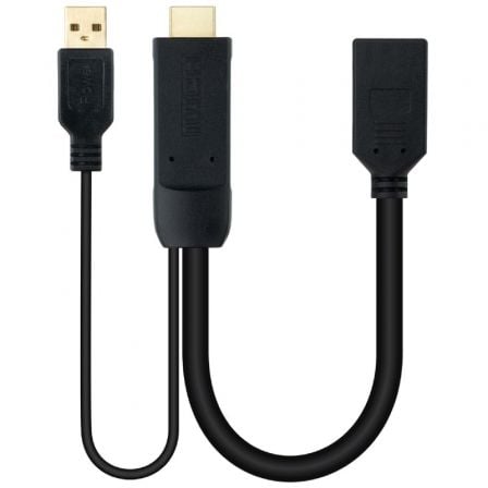 Cabo Conversor Nanocable 10.16.0205 HDMI Macho - DisplayPort Fêmea 20cm Preto