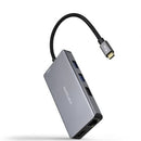 Cabo de acoplamento Nanocable Tipo C 10.16.1009 | 3xUSB | 2xHDMI 4K | 1xRJ45 | 1xLeitor de cartão | 1xUSB Tipo C PD | Cinza