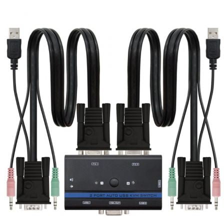 KVM Nanocable 10.12.0001 | PC - CPU: 2 VGA + 2 USB + 4 JACK 3.5  | Consola: 2 USB + VGA + 2 JACK 2.5 | 1,4m