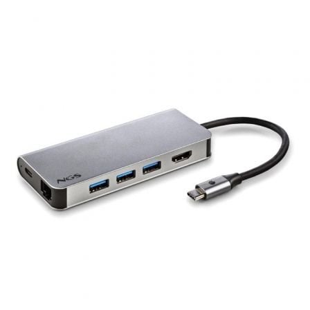 Docking USB Tipo-C NGS WonderDock8 | 3xUSB | 1xUSB Tipo-C DP | 1xHDMI | 1xRJ45 | 1xLeitor de Cartão SD