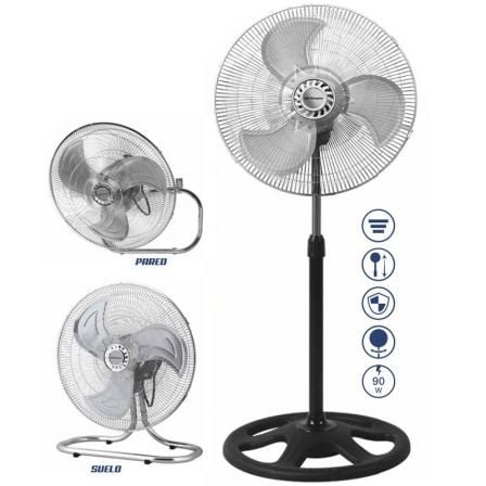 Orbegozo PWS 0547 Ventilador 3 em 1 | Mesa | Piso | Parede | 90W | 3 Lâminas 45cm | 3 Velocidades