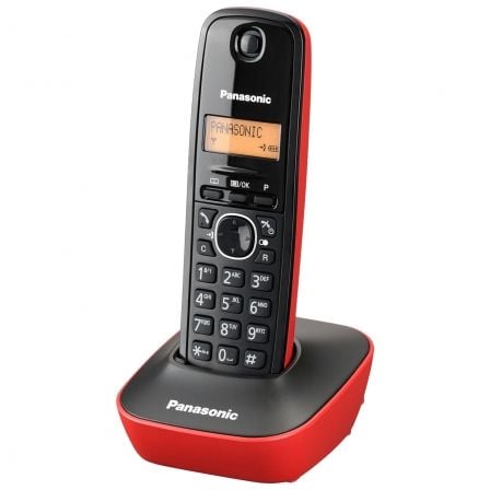 Telefone sem fio Panasonic KX-TG1611 | Preto e Vermelho