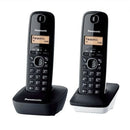 Telefone sem fio Panasonic KX-TG1612SP1/Pacote duplo/Preto