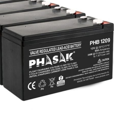 Bateria Phasak PHB 1209 compatível com UPS | UPS PHASAK de acordo com as especificações