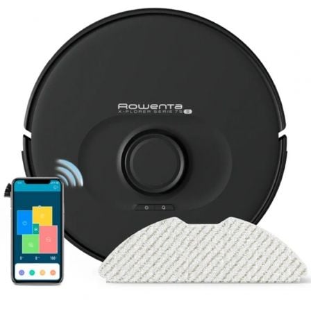 Aspirador de pó robô Rowenta Explorer Series 75 S para animais e alergias | Esfregão de piso | Bateria com duração de 2 horas