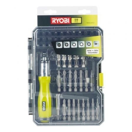 Conjunto de chaves de fenda Ryobi RAK59SD com 59 peças  | Inclui chave de fenda