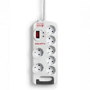 Salicru SAFE 7 com interruptor | 7 tomadas | Cabo de 1,8 m | Branco
